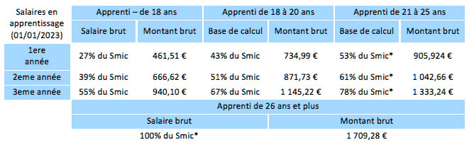 Salaire Alternance Tableau 1